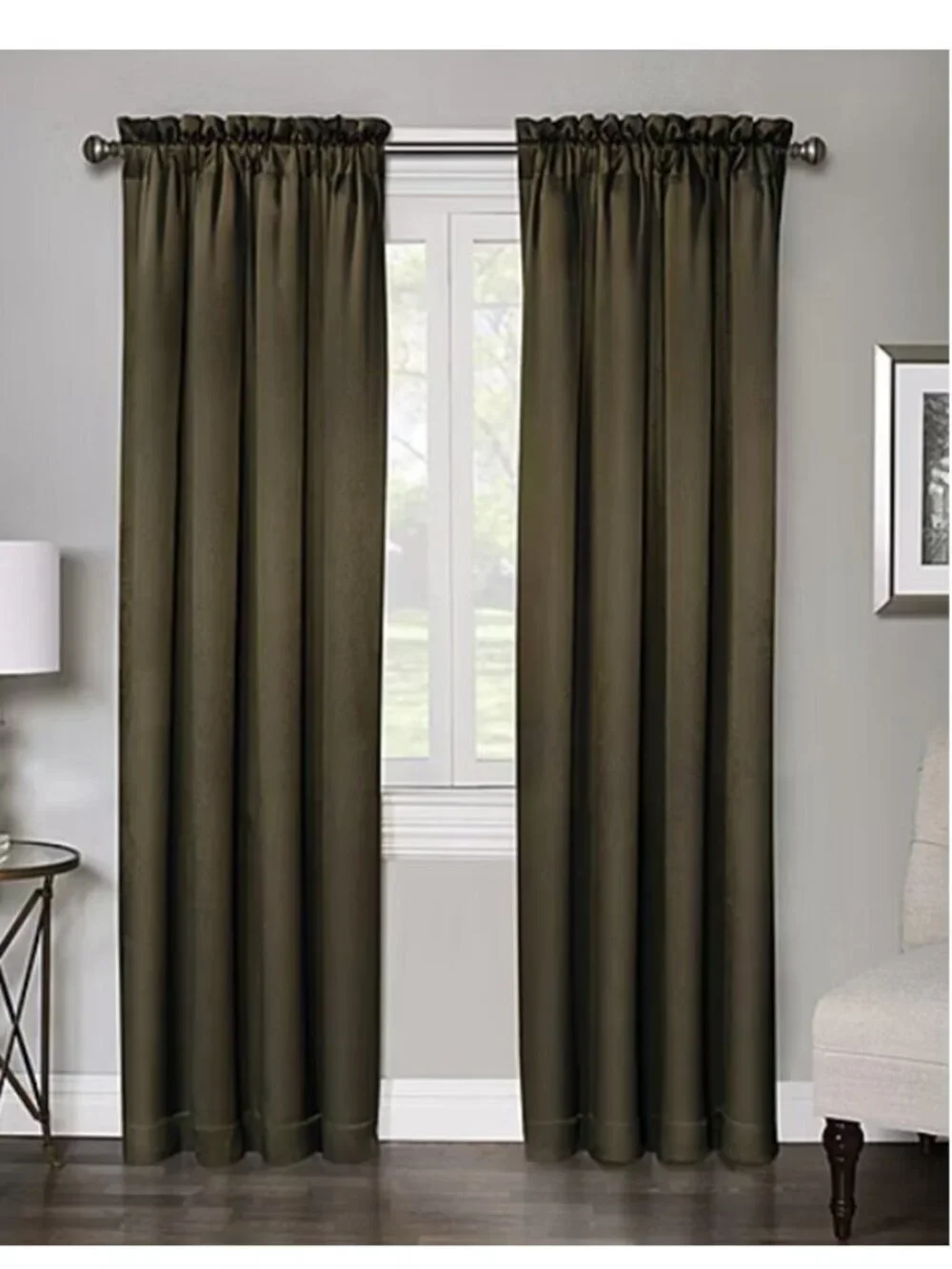 Regency Home Window Panel Light Filtering Rod Pocket Curtain Drape New 50